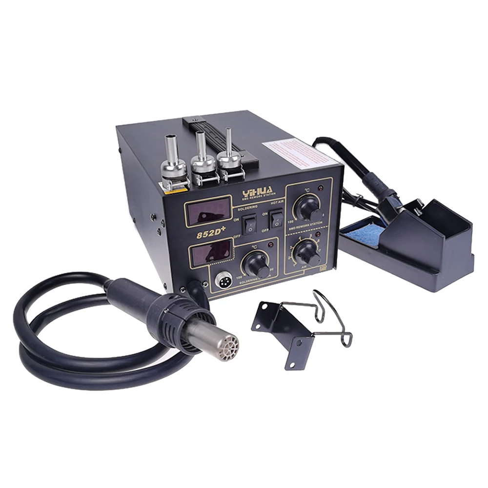 

Dual Digital Display 2 In 1 Hot Air Desoldering Station YIHUA 852D+ Soldering Station Air Soldering Machine Iron Phone Repair