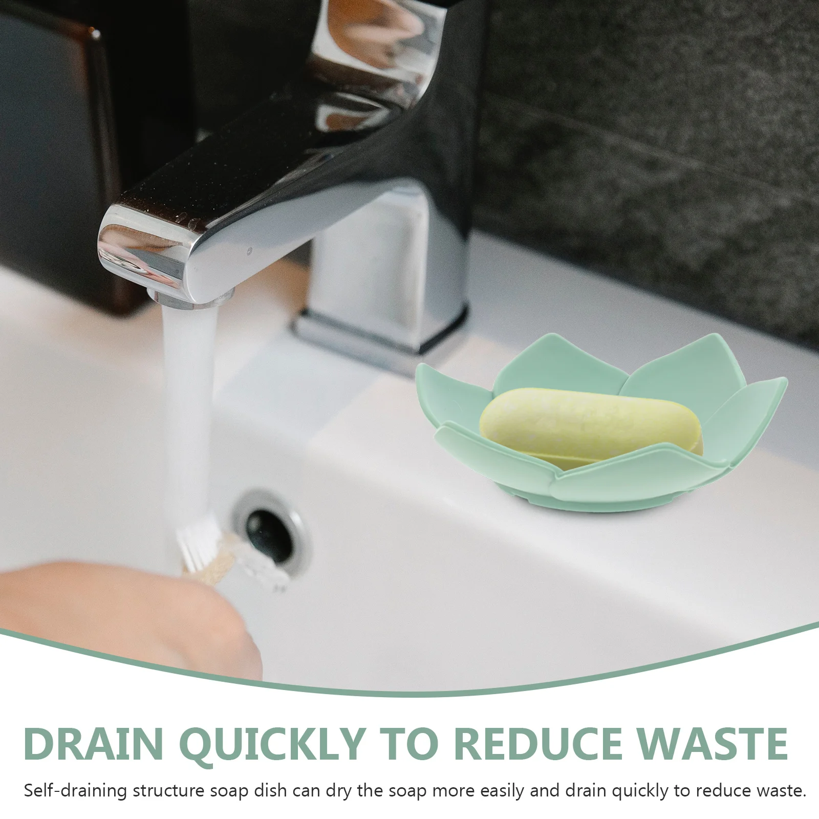 

2pcs Silicone Dish Holder Self-Draining Lotus-Shaped Anti-Slip Tray For Bathroom Kitchen Creative Soap Box Storage Rack