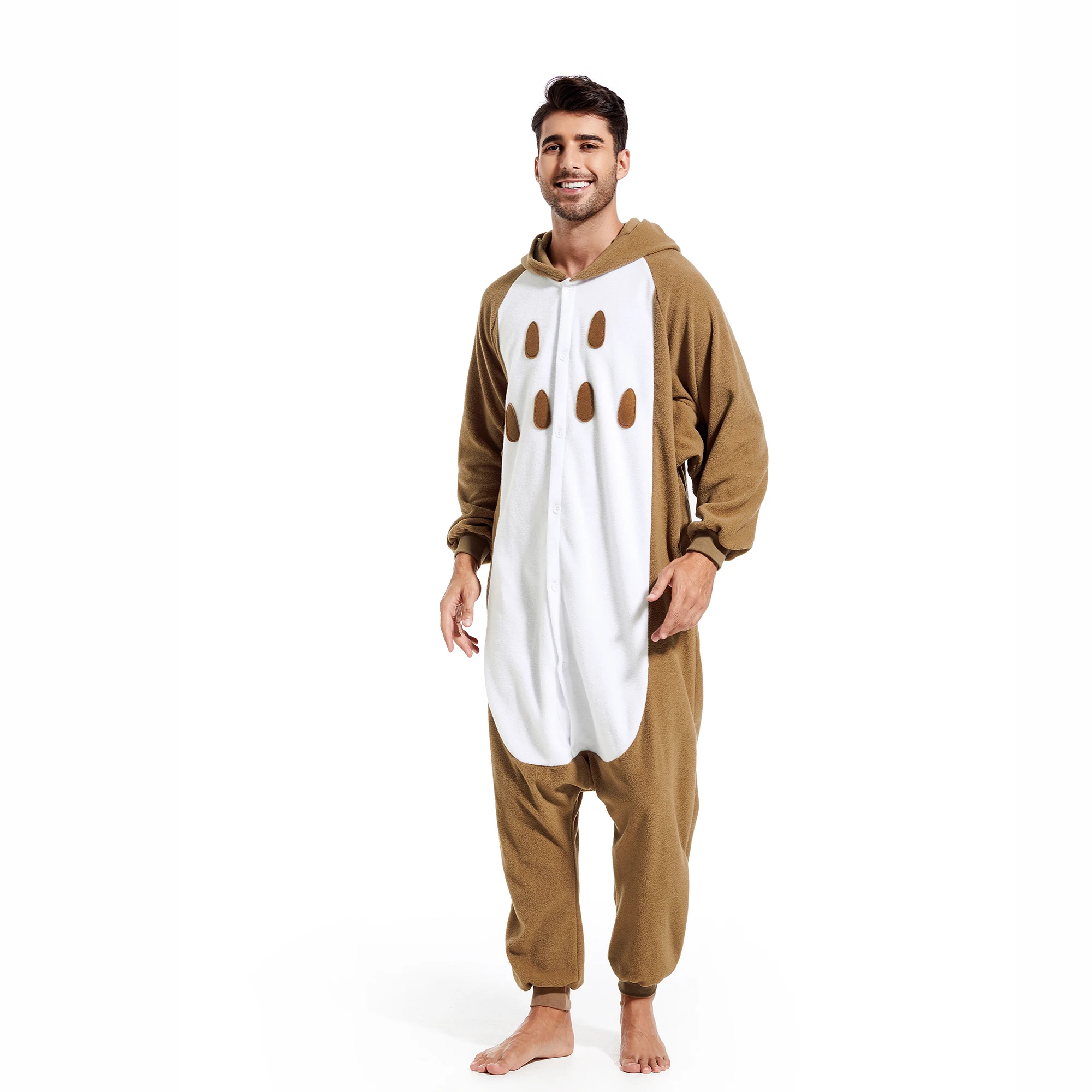 CANASOUR Adults Owl Costumes for Men One-Piece Soft Hooded Pyjamas Halloween Christmas Cute Cosplay Winter Onesie Pajamas