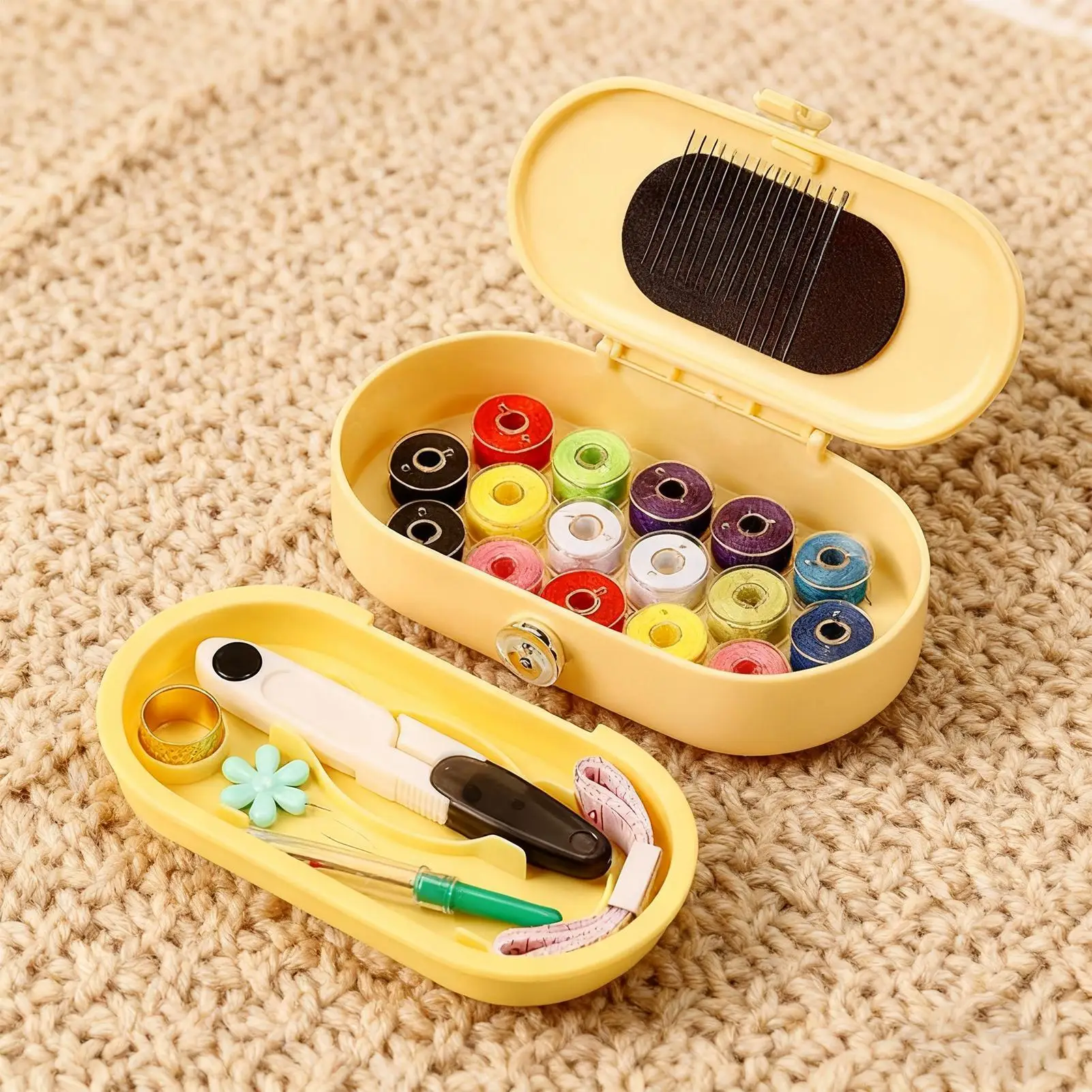 

21 Piece Sewing Kit for Beginners - Portable Travel Sewing Supplies with Storage Box, Essential Stitching Set for Home, Travel