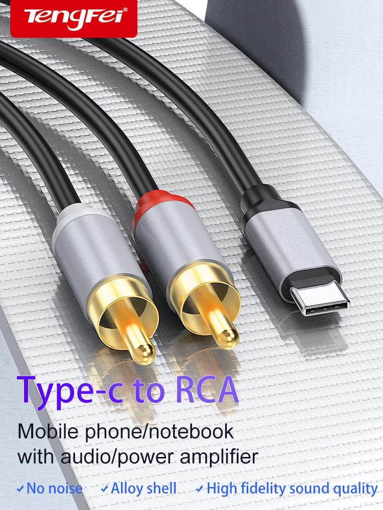 USB C to RCA Audio Cable Type C to 2 RCA Cable for Speaker Amplifier Huawei Xiaomi Laptop 1m 2m 3m USB C Splitter RCA Y