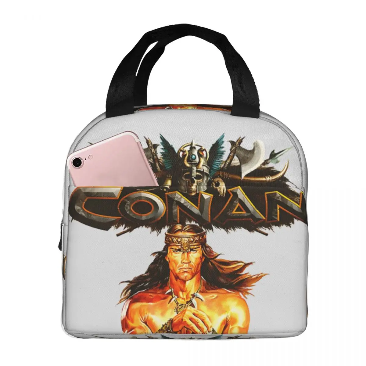 Fun And Funny Travel Storage Bags C-Conan The Barbarian For Women Men Adults Suitable For Lunch Hand Bag Aluminum Foil