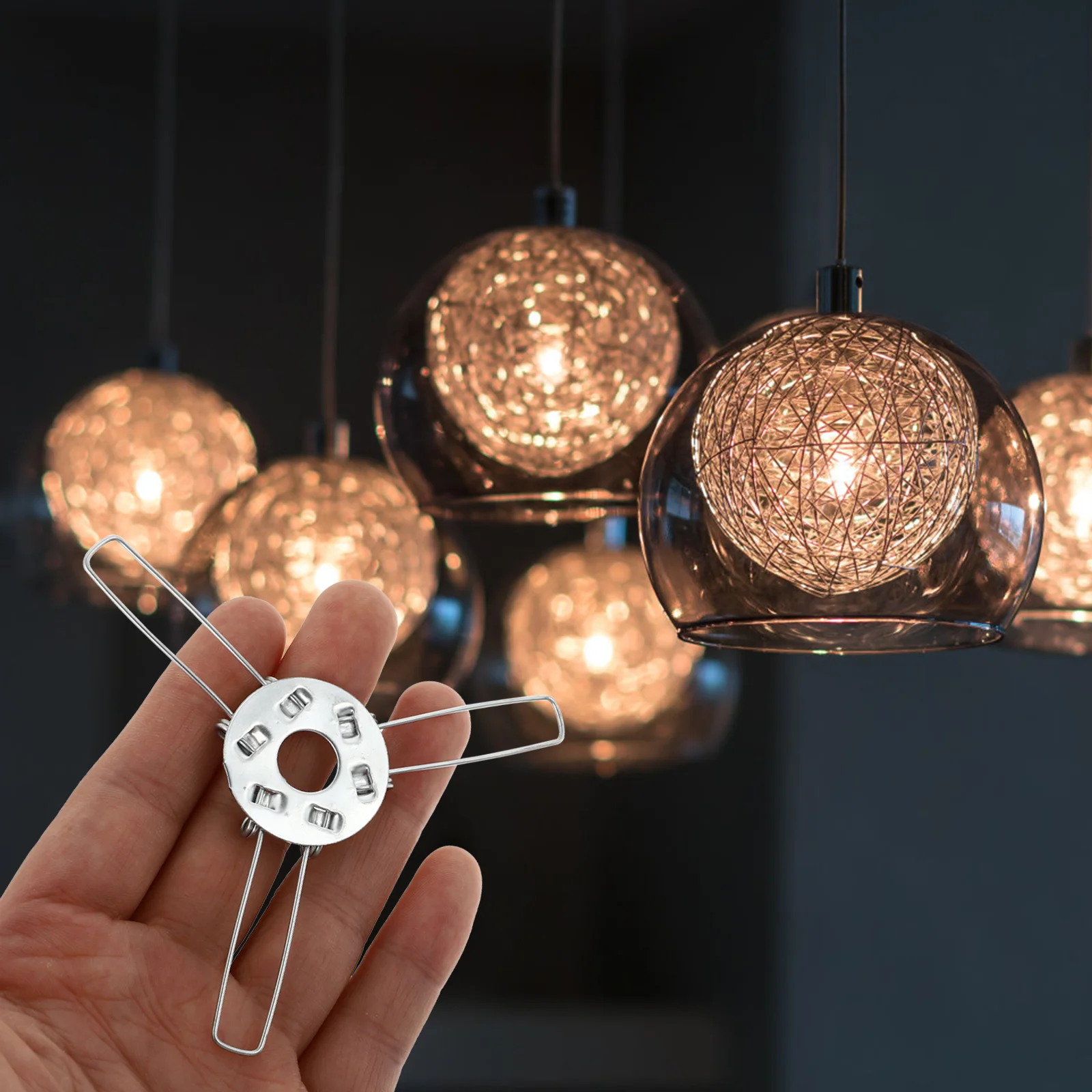 

20 Pcs Trident Light Holder Spring Lampshade Holders Iron Buckles Flexible Fittings Installation Clip Wrought Support
