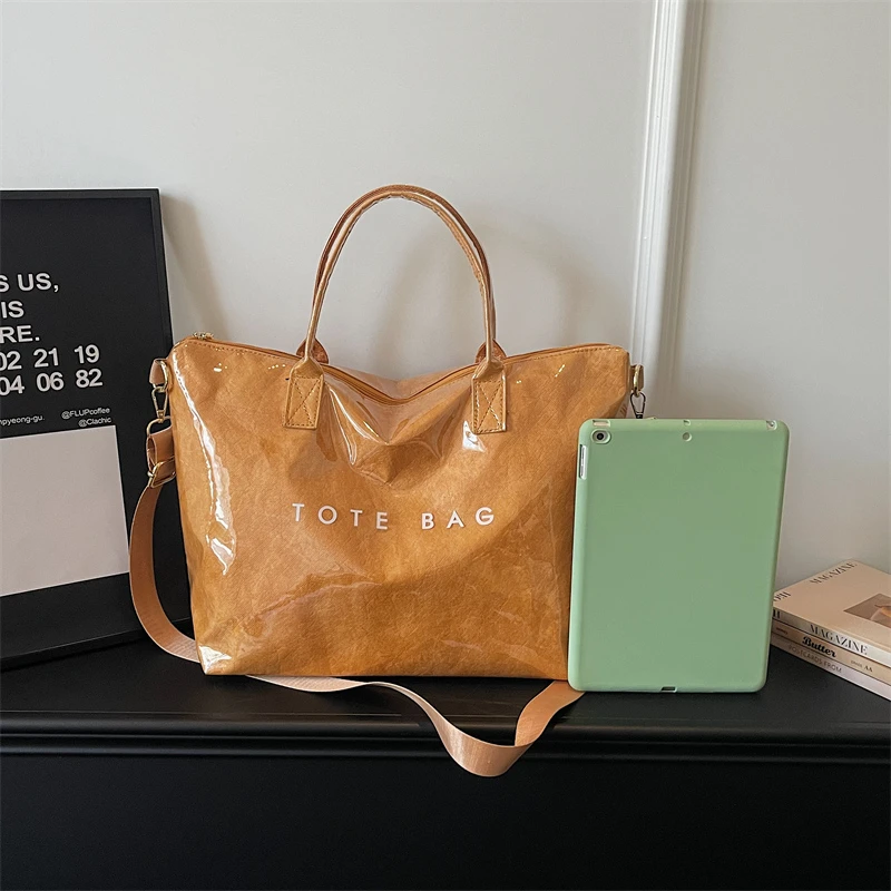 Modische Hochwertige Transparente PVC-Tragetasche mit Großer Kapazität, Wasserdichte Jelly-Tasche, Outdoor-Handtasche für Tägliche Reisen und Tourismus – Detail 4