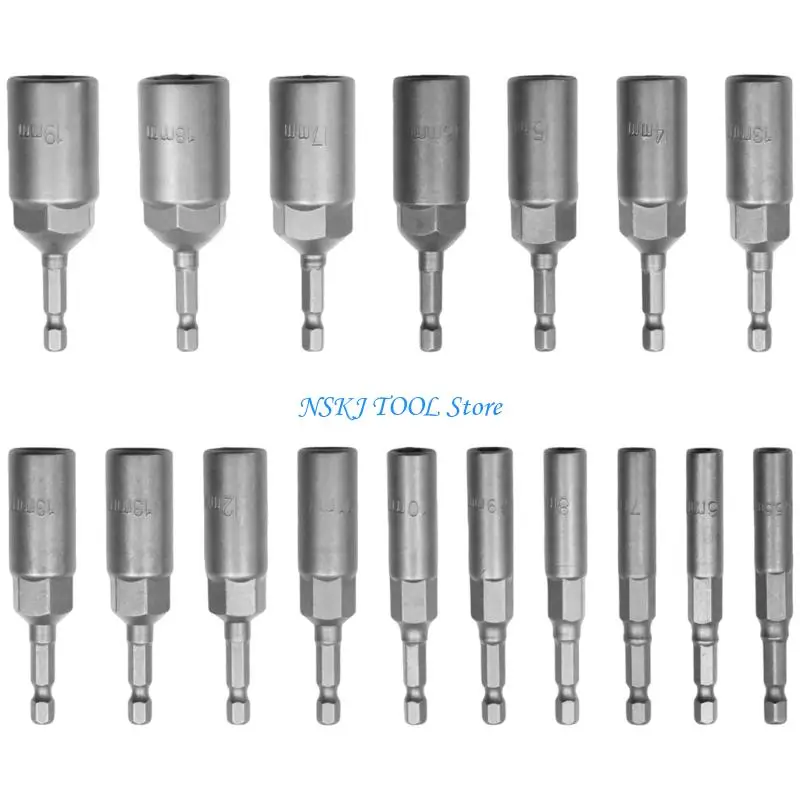 L8RC 15pcs Driver Deep Socket Set Professional Steel Socket Resistenza all'usura migliorata per l'uso prolungato nei seminari