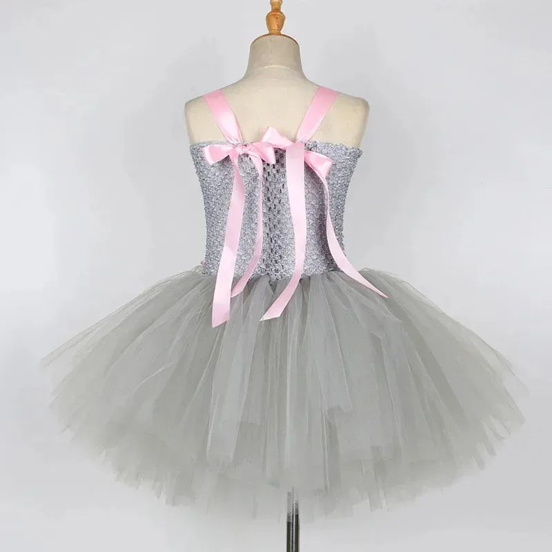 

DY20 платье-пачка с мышкой для маленьких девочек, серое для детей, костюмы на день рождения и Хэллоуин для девочек, наряды для косплея с животными, детская одежда