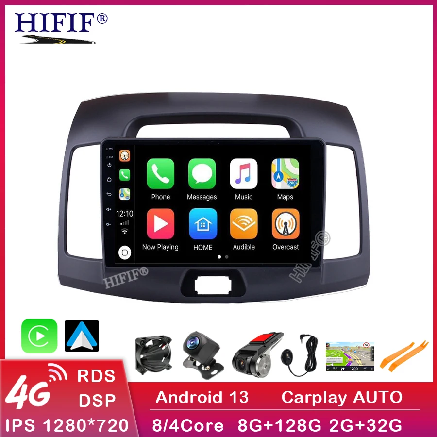 

Carplay Quad/Octa-core Android 13 9 inch Car Radio GPS Navigation For Hyundai Elantra 2007 2008 2009 2010 2011 Multimedia Player