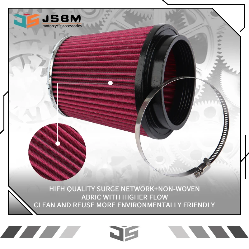 JSBM ATV Motobike Część Wysokiej Wydajności Zmywalny Filtr Powietrza Do Yamaha YFZ450R YFZ 450R 2009 2010 2011 2012 2013 2015 2016 2017 2018 2019 2020 2021 2022 2023 2024 RU-4740 Element Czyszczący Dolot
