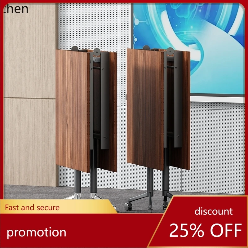 

ZML removable folding conference table long telescopic splicing desk with wheels oversized