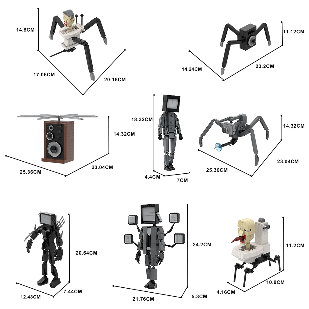 1-5PCS Skibidi Toilet Man And Camera Man Monitor Building Blocks Set For Audio Man Bricks Toys Children Xmas Gift