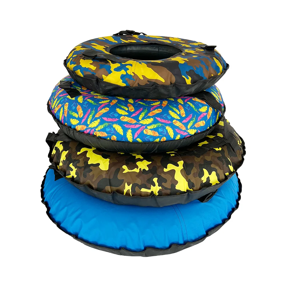 Towable Rubber Inflatable Snow Tube 100/120cm Car Tire Style Sled for Kids & Adults