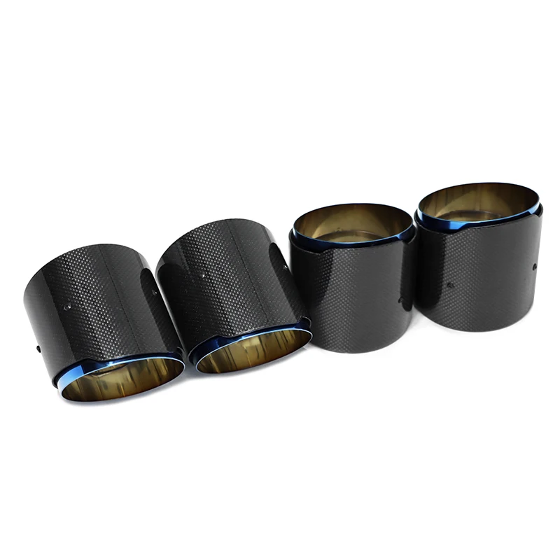 4pcs/lot Car Exhaust Tip For BMW X3M X4M F97 F98 Muffler Tip Carbon Fiber Exhaust Pipe Direct Plug Nozzle Tailpipe