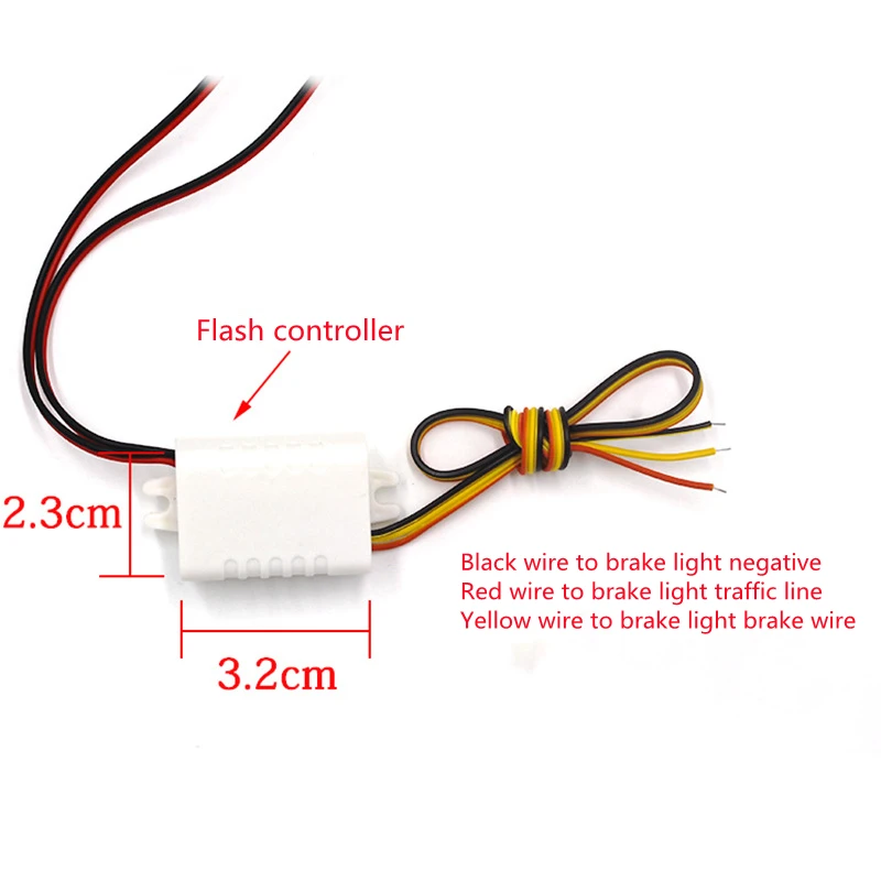 Police Lights 3 Led Strobe Lights Flasher Auto Flash Stroboscopes Strobe Light Emergency Safety Warning Light For Car Motorcycle