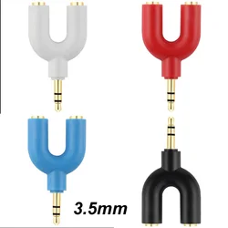 3.5mm męskie gniazdo Stereo Audio Jack na Y 2 porty 3.5mm Audio żeński konwerter Adapter Splitter na 2 Way U słuchawki słuchawki słuchawki