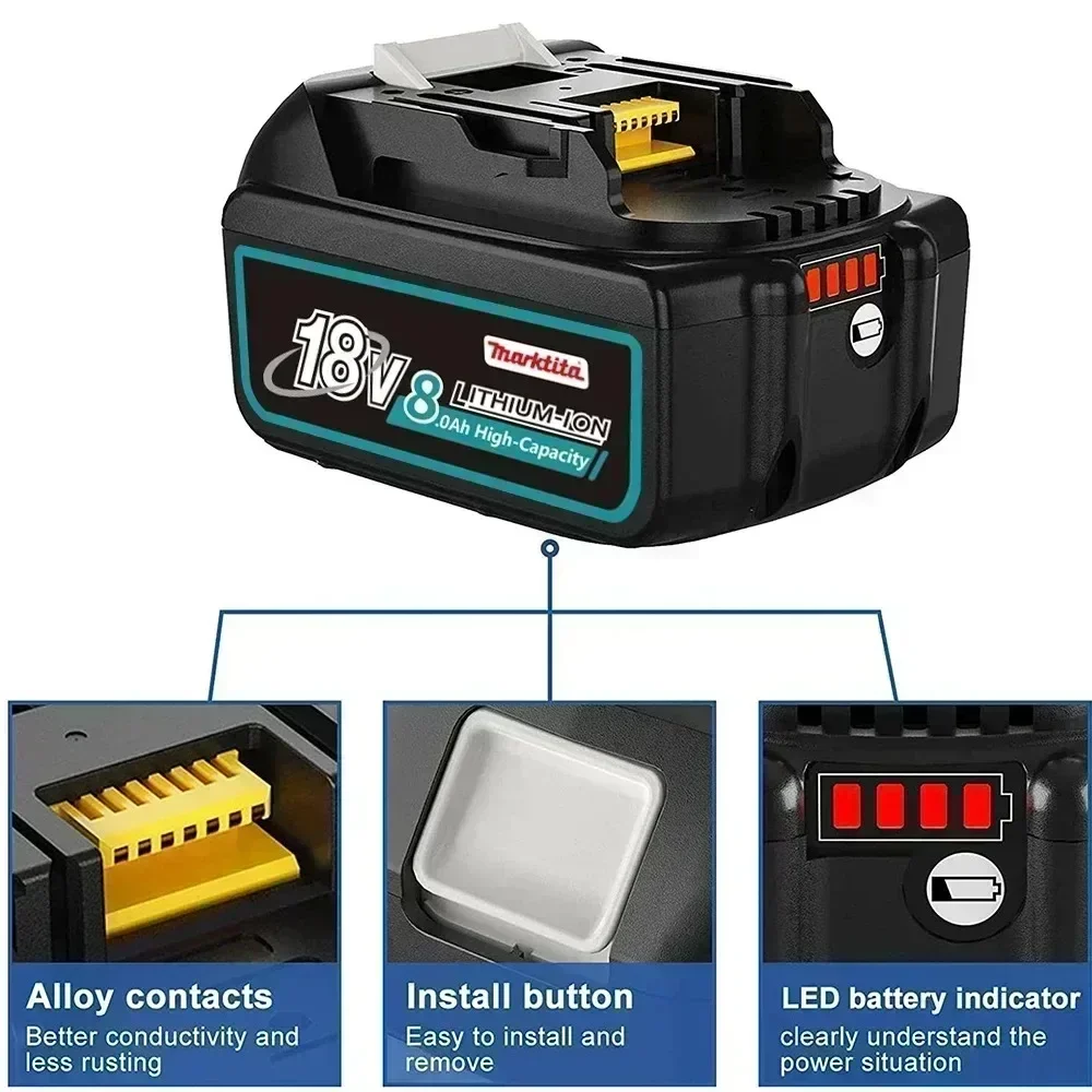 Originele 18v 6Ah/8Ah/12Ah oplaadbare Li-Ion Voor Makita 18v Batterij DDF487 DTW700 DGA404 DTD173 Vervanging Power Tools Batterij