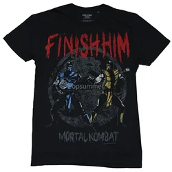 Mortal Kombat Finish Him Old School Sub Zero Vs Scorpion Image Mens T-Shirt