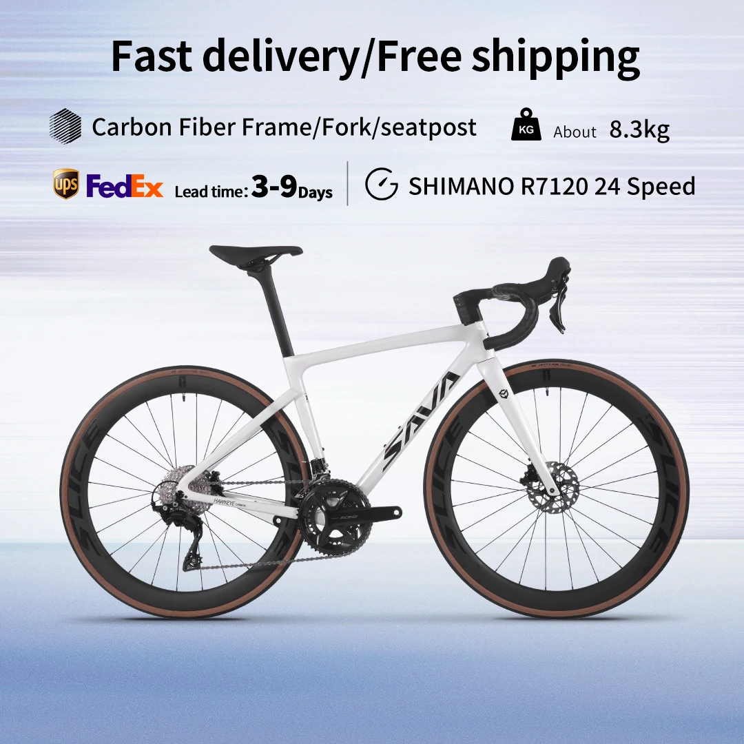

SAVA F20 Carbon Fiber Road Bike, 700C Adult Racing Bike, UCI Certified, CE Standard, Equipped with SHIMANO R7120 24-Speed Groups