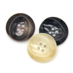 30mm Light Large Resin Horn Buttons For Clothing Women Suit Coat Jacket Handmade Beige Decorative Sewing Accessories Wholesale