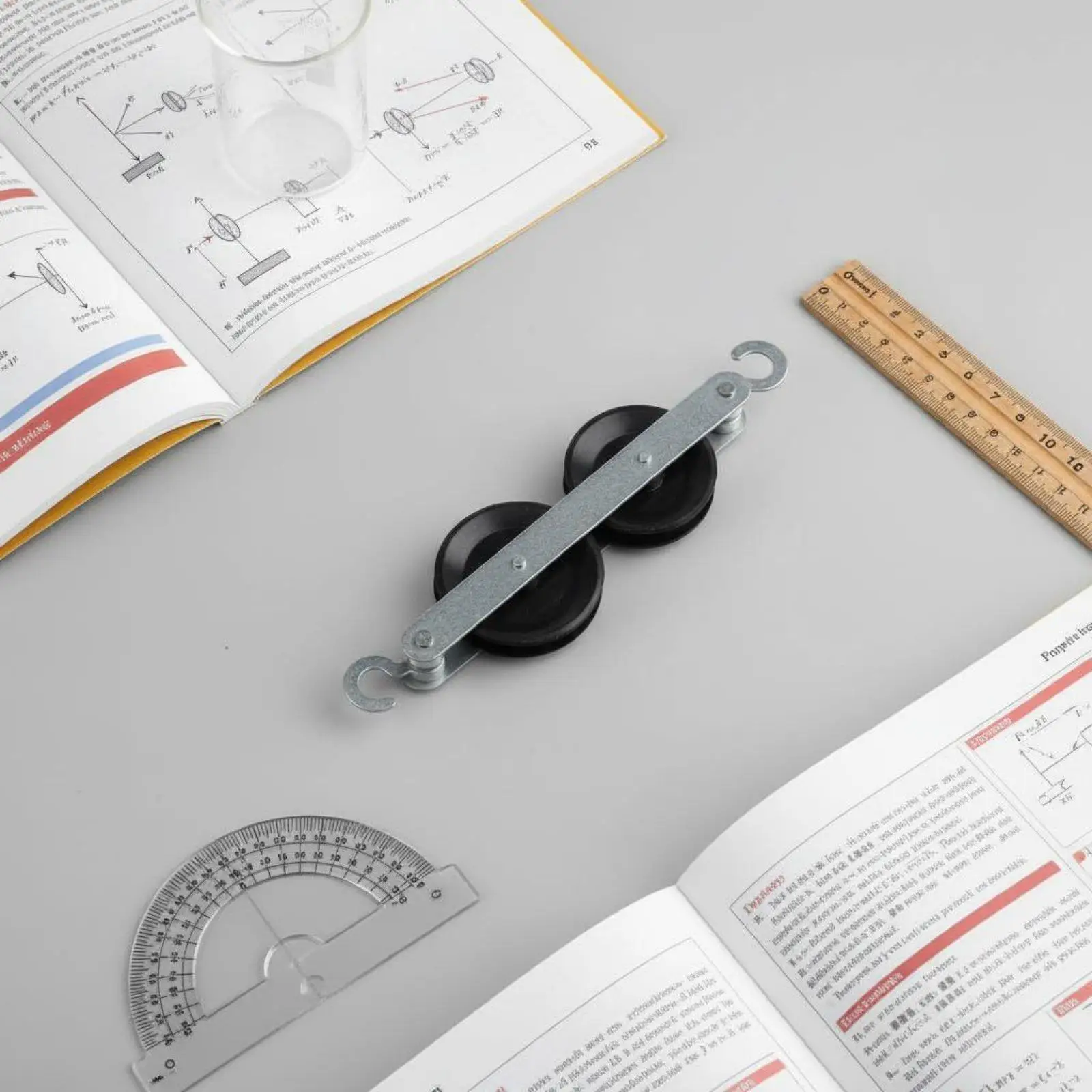 Science Pulley Block Double Series Pulley for Physics Experiment Mechanical Advantage Kit for Student Learning Force Work