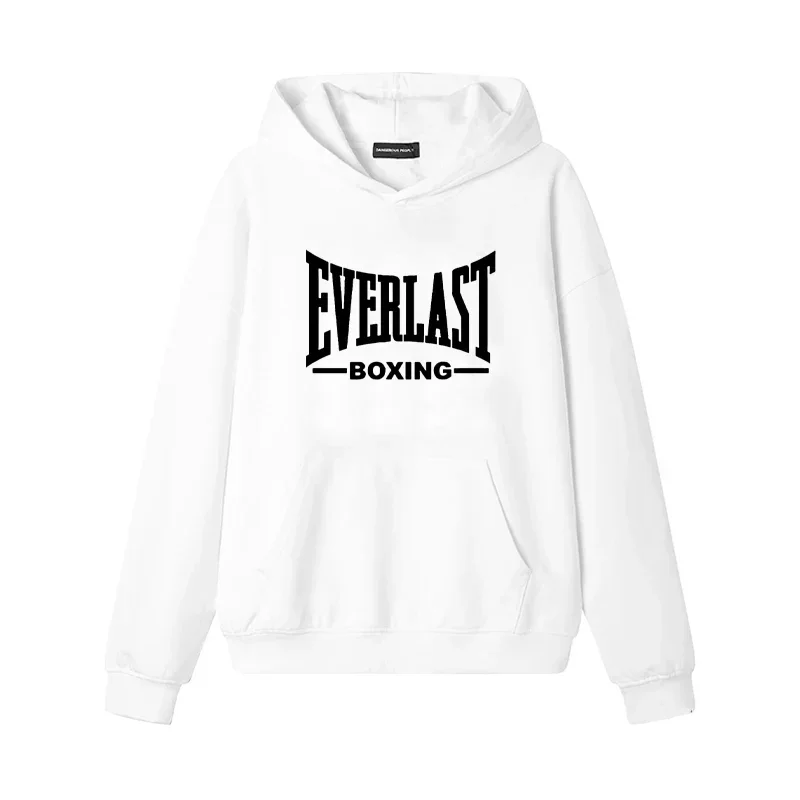 Boxing Hoodie Everlast Fitness Gym Sport Streetwear Motivational Aesthetic Navy Oversized Casual Sport Sweatshirts