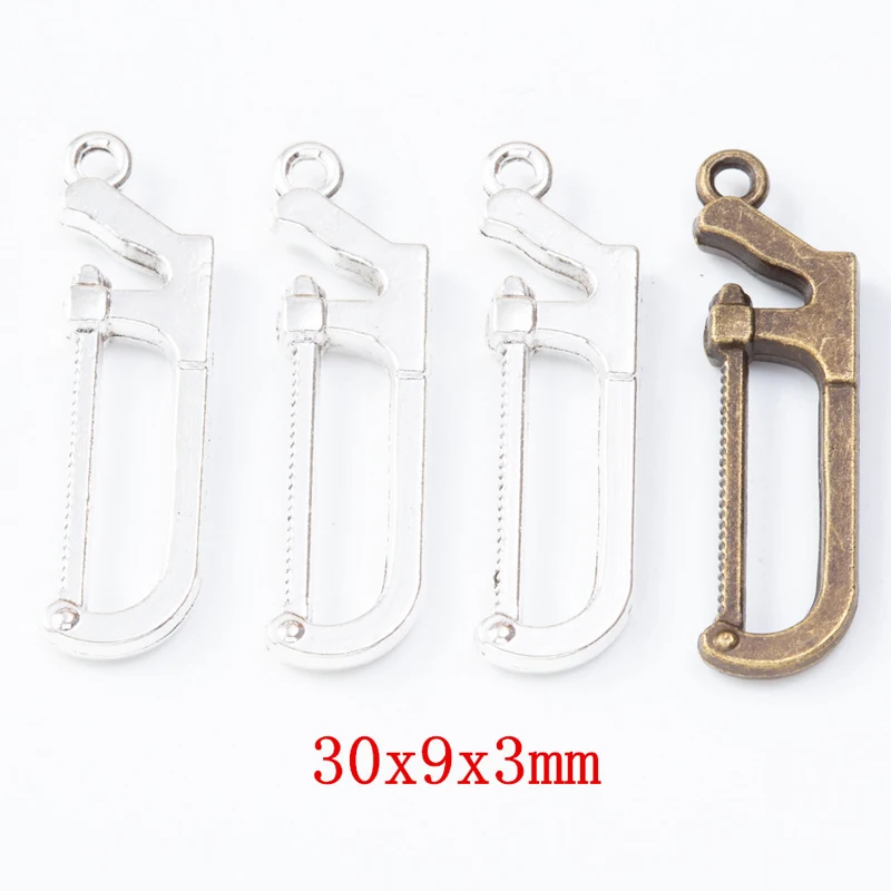 100pcs 30*9MM Ancient Copper Metal Zinc Alloy Japanese And Korean Light Luxury Simple Fashion Saw Pendant. Girl Gift Bag Jewelry