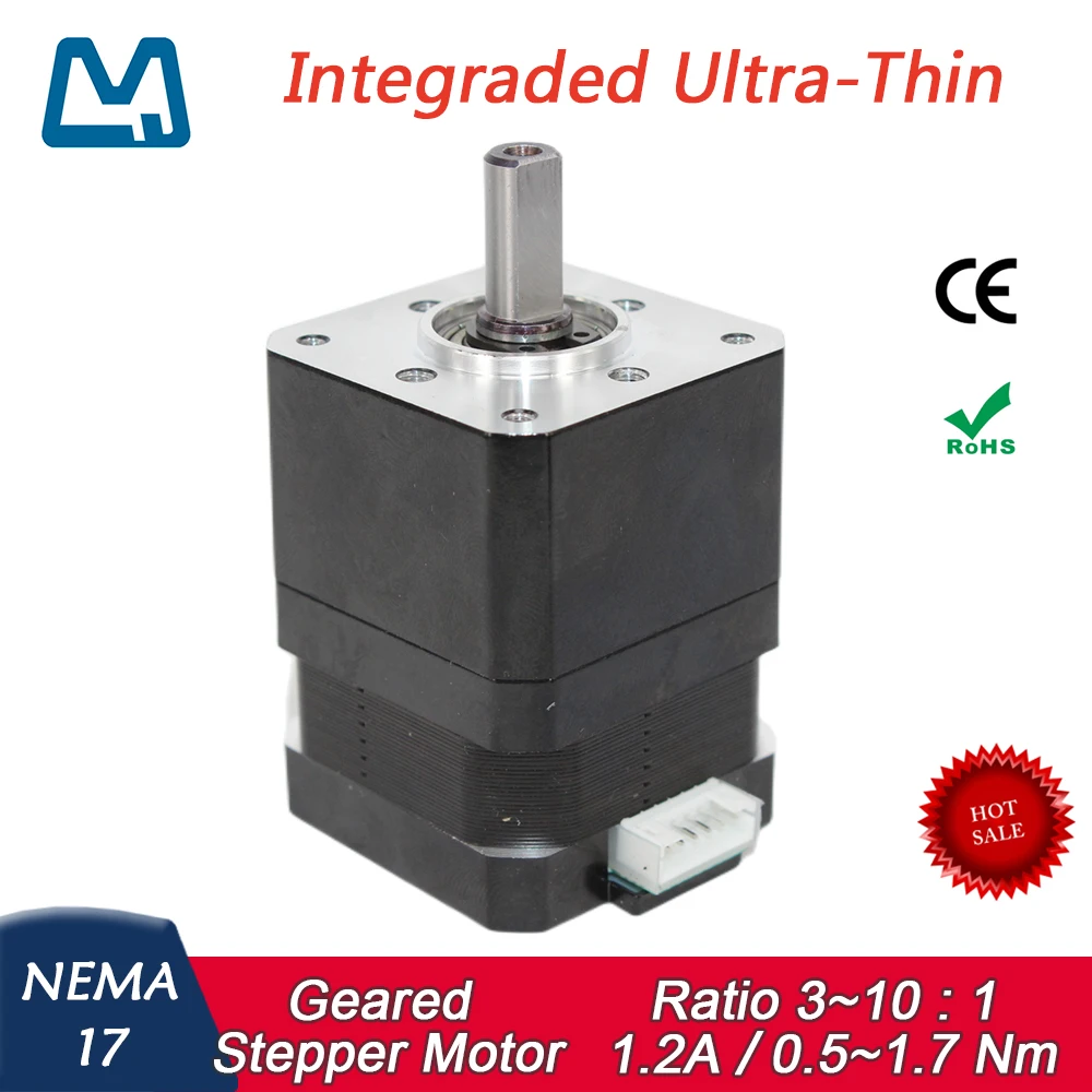 Caixa de Velocidades Planetária Curta Motor Deslizante Engrenado Integrado Ultra Fino 1.2a Nema 17