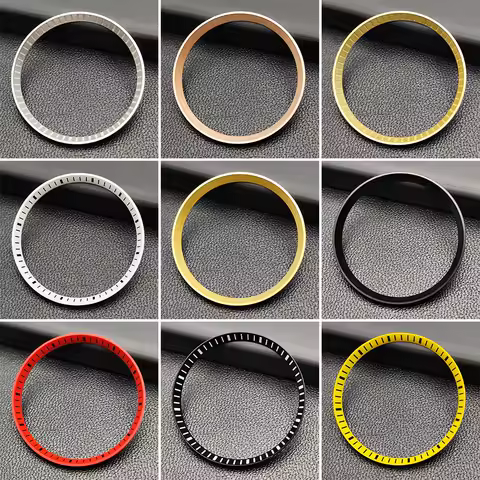 silver/black chapter ring copper/hard plastic fit for GMT watch case chapter ring size 30.7mm * 27.3mm watch case accessories