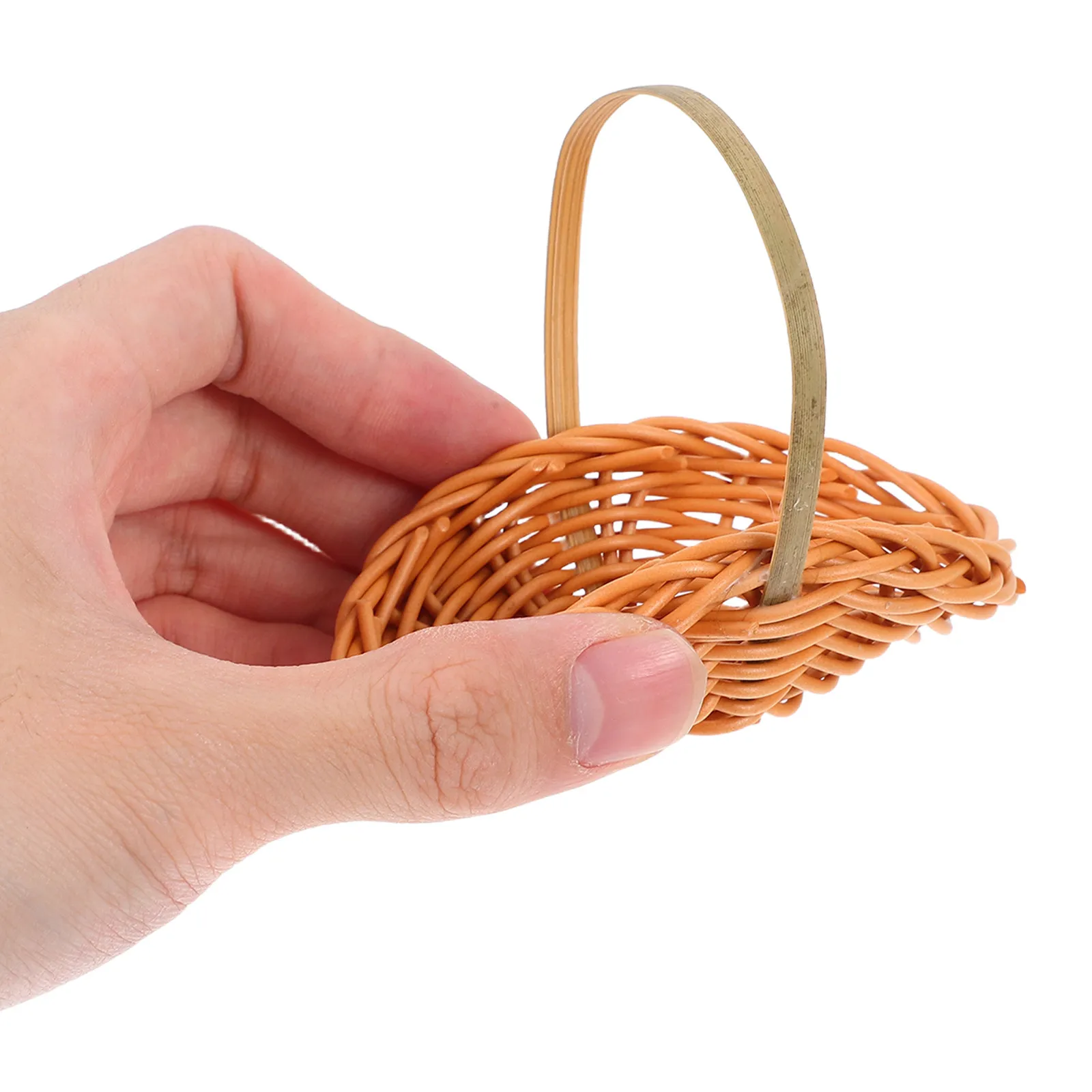 

Набор из 4 мини-корзинок для цветов с ручками, плетеные, в деревенском стиле, из ПП и бамбука, для декора свадеб, вечеринок, сада, дома, стола, балкона, окна