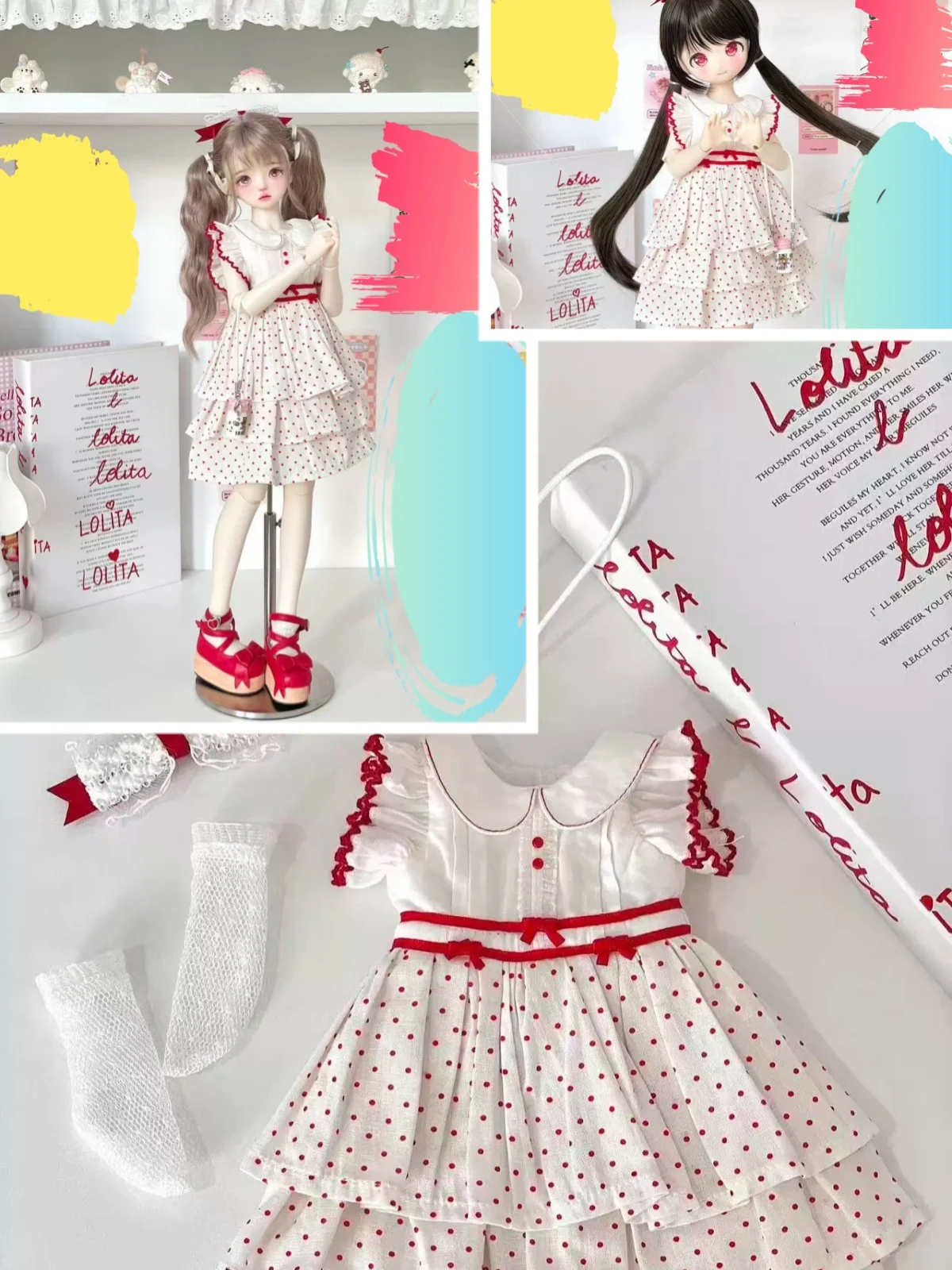 

【Clothing Only】1/4 1/6 Female Doll's Clothing Accessories Lace Sleeves Multi Layer Lace Skirt Fit Girl Action Body For BJD Toys
