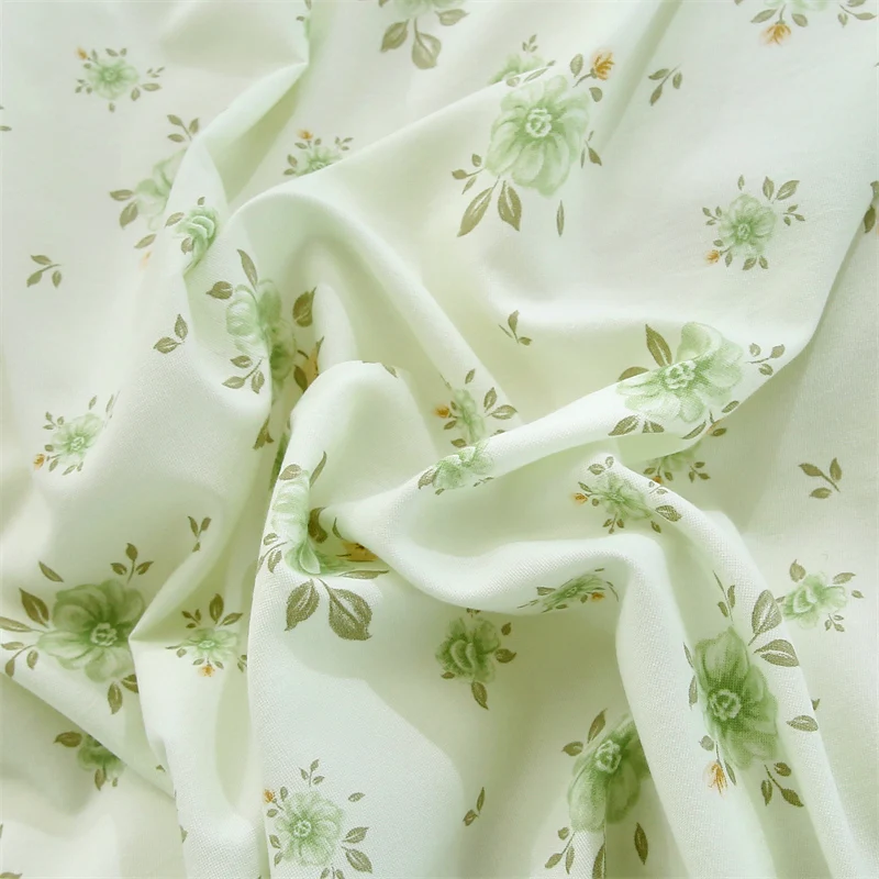 2025 ربيع جديد غطاء لحاف فئة أ غزل مزدوج مطبوعة محبوك القطن 3-4 قطعة لحاف غطاء سرير المخدة الفراش الصغيرة الطازجة #5