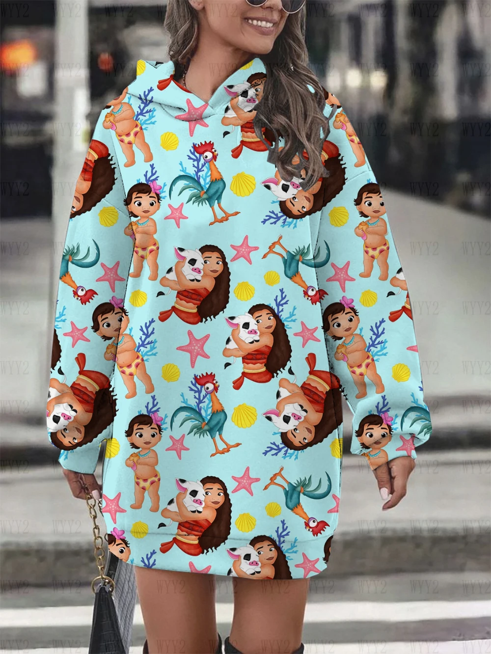 새로운 2025 여성 디즈니 공주 우아한 가을 아메리칸 스타일 후드 만화 후드 여성 애니메이션 후드 의류