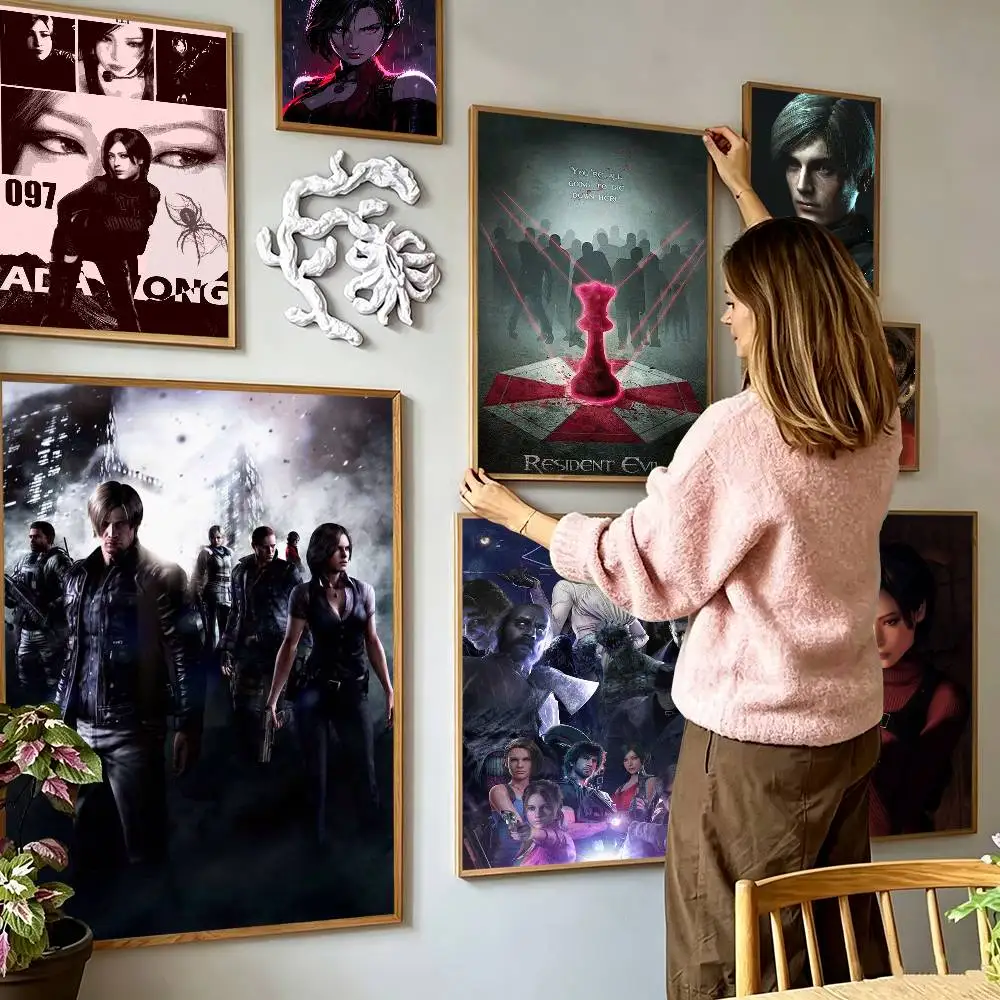 Resident Evil Game ada wong  Poster Waterproof Wall Art Sticker For Bar Living Room Vintage Decor High Quality Print Gift