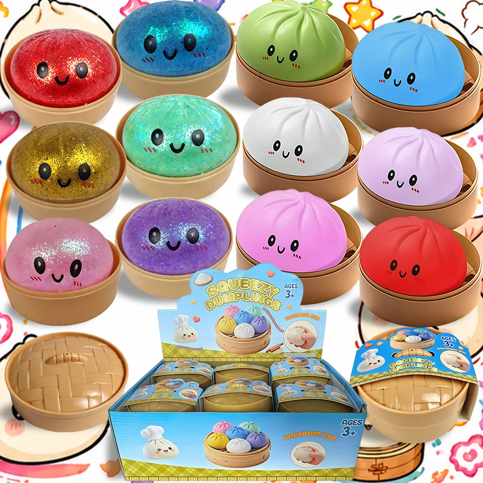 Jouet Squishy Géant en Forme de Boulette, Boulette Anti-Stress à Remontée Lente avec Paillettes, Jouet Fidget Anti-Stress pour la Maison et le Bureau