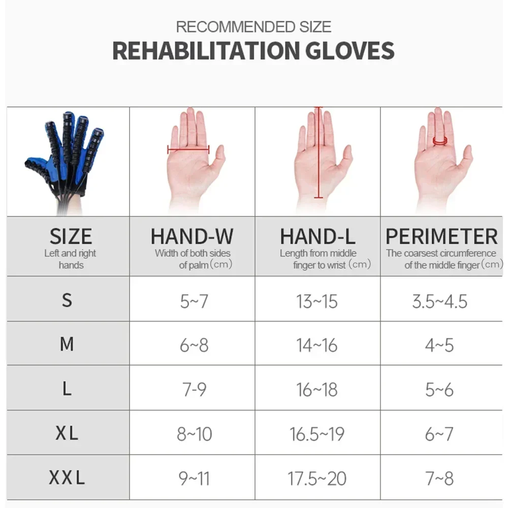 Electric Rehabilitation Robot Gloves Stroke Hemiplegia Cerebral Infarction Trainer Finger Exerciser Hand Function Repair Rehab