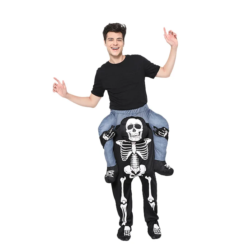 Adult Halloween Day Of The Dead Costumes Skeleton Carrying Man Tricky Funny Cosplay Carnival Purim Parade Role Play Party Dress