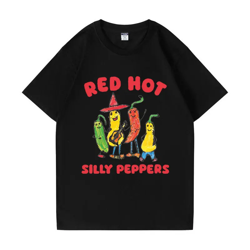 Śmieszne Silly Peppers T Shirt Cartoon Harajuku T-shirt Mężczyźni Kobiety Stylowe Wysokiej Jakości Vintage Oversized Bawełniane Koszulki Z Krótkim Rękawem