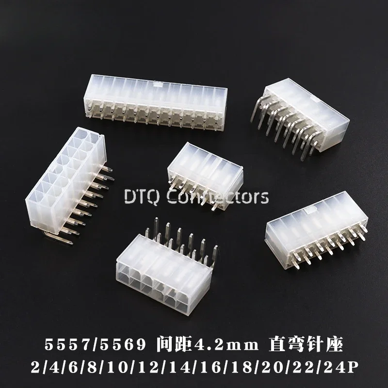 10PCS 5557 connector 5569 straight pin bent pin socket 4.2mm double row connector solder joint pin socket 2P4P6P8P10P12-24P