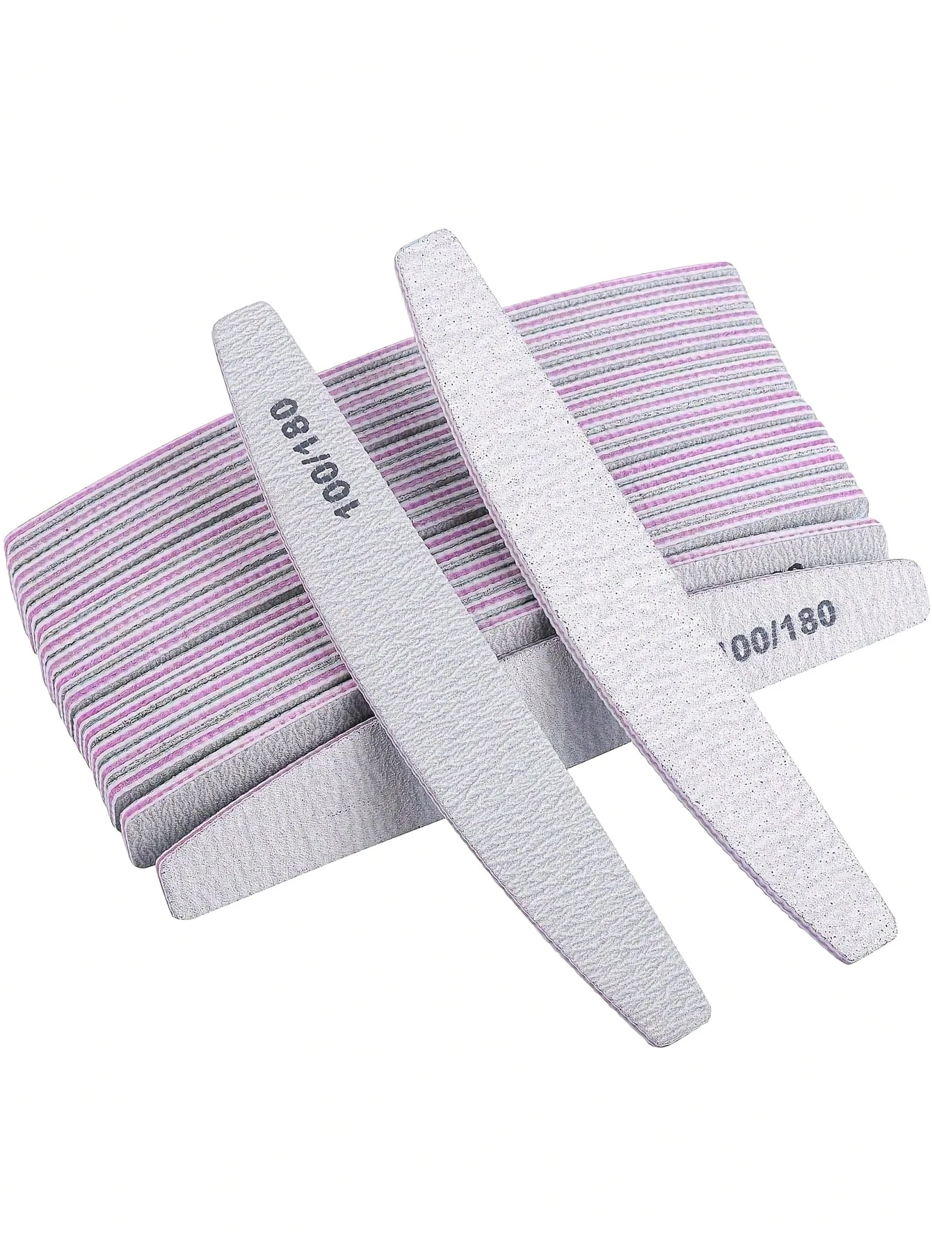 Grit Nail Files for Acrylic Nails, Rectangle Double Sides Emery Boards Fingernail Files Professional Nail Buffering Files