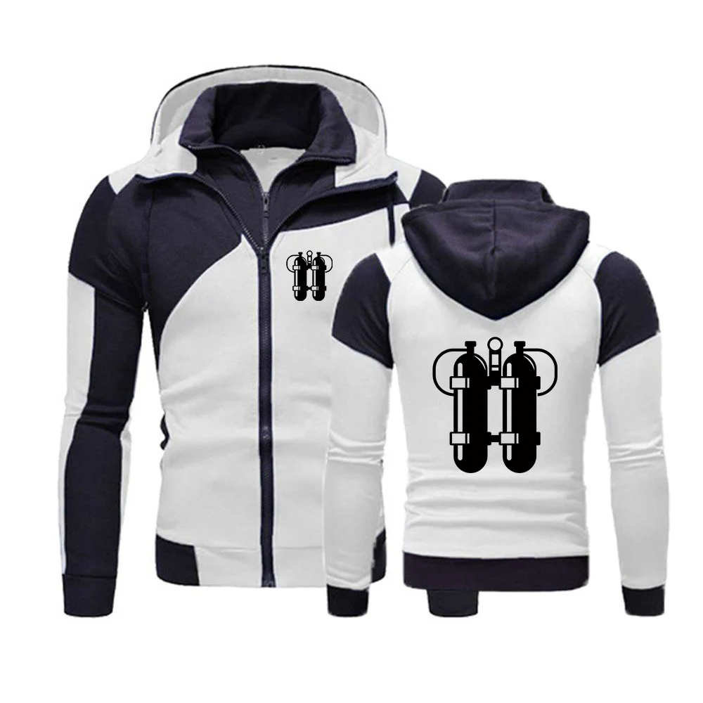 Scuba Diving Twinset Logo Print 2026 Spring And Autumn Fashion Men's Zip-up Hoodies High Quality Coat Daily Casual Sporty Jacket view 2