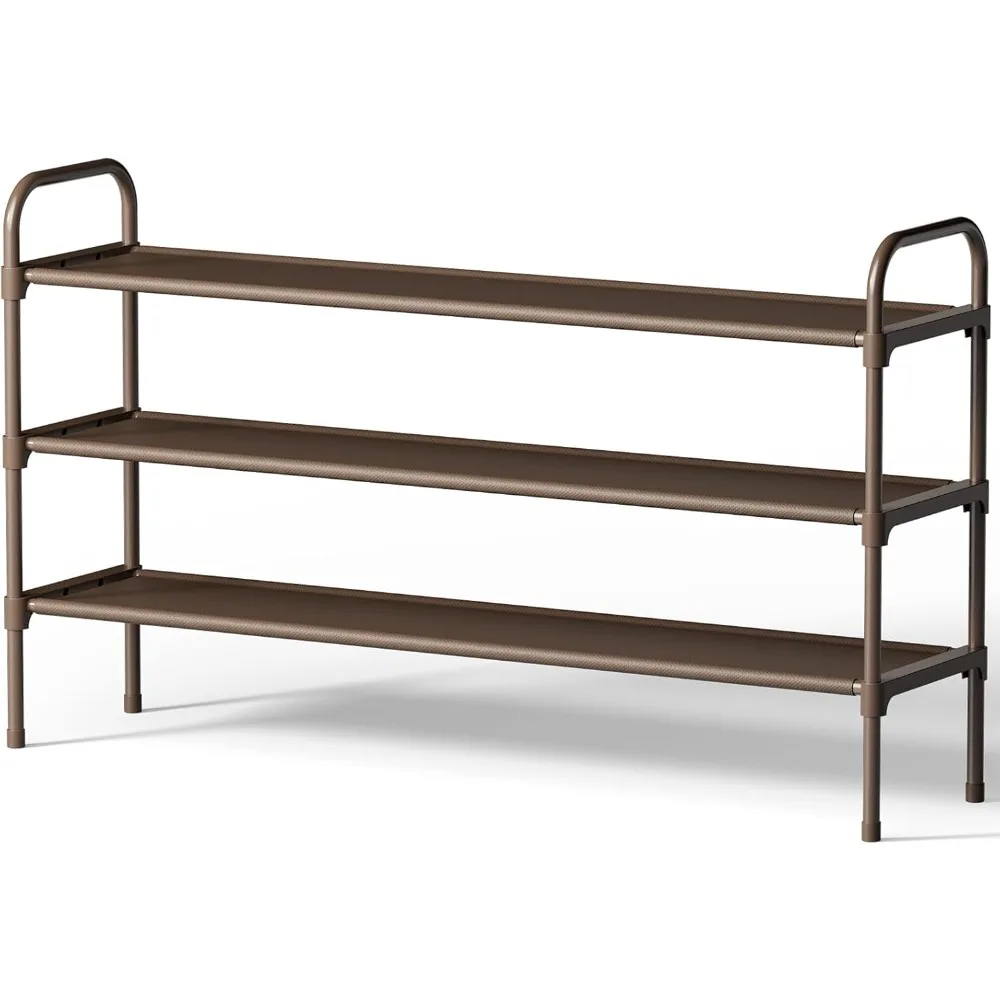 

Extra-Long Shoe Rack for Closet, Shoe Organizer for Front Door Entrance, Stackable Shoe Shelf, Detachable Closet Organizers and