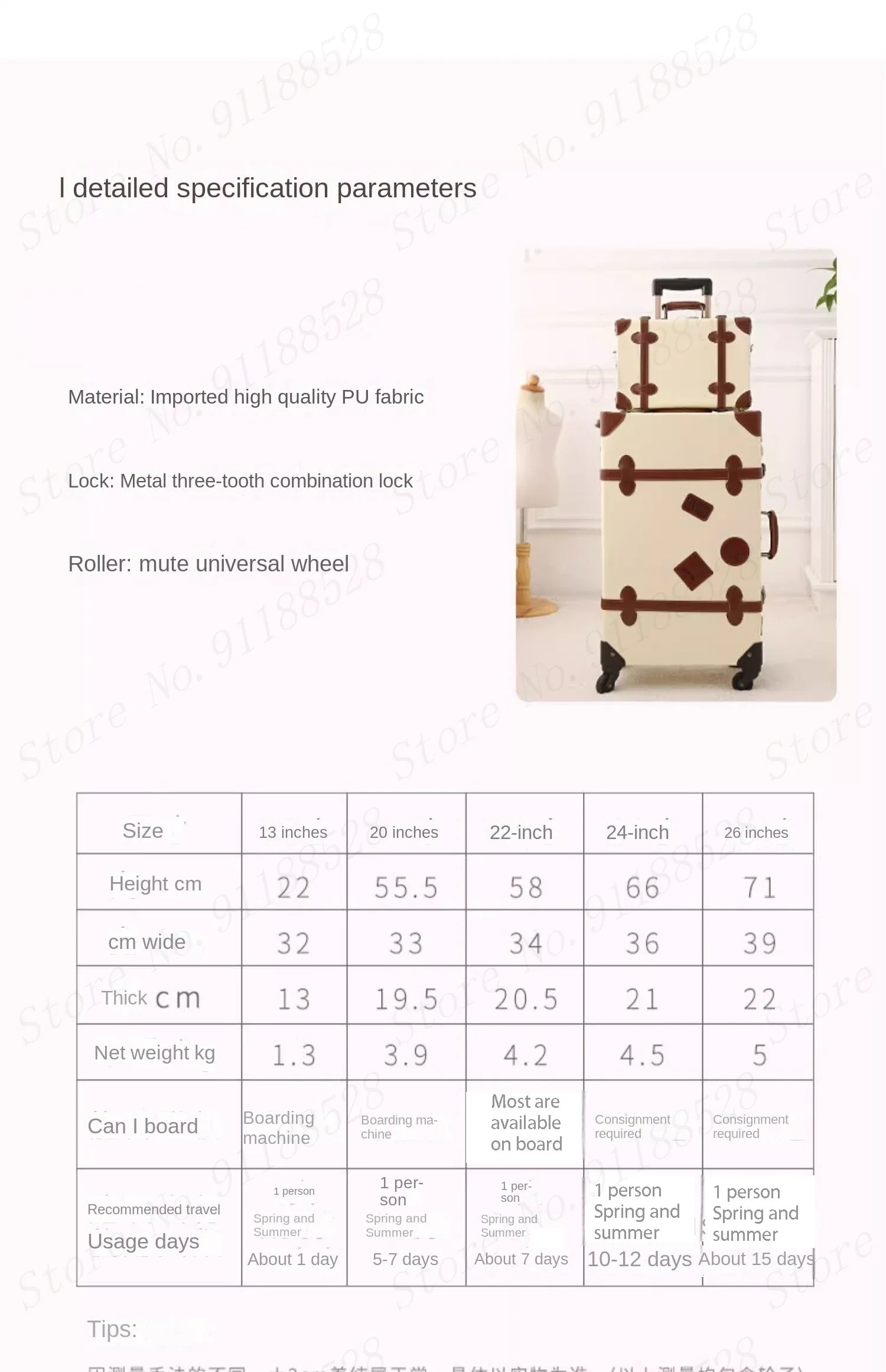 Retro Rolling Luggage Spinner Wheels Suitcase Combination TSA Lock Vintage Trolley Luggage Sets with Small Travel Bag