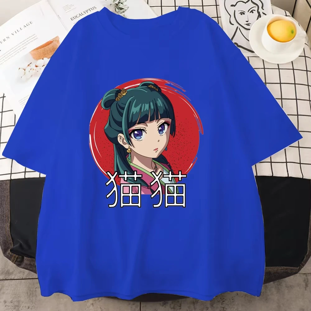 여성용 애니메이션 하라주쿠 프린트 티셔츠 여름 루즈 쿨 티셔츠 귀여운 애니메이션 패턴 프린트 T 여성용 애니메이션 티셔츠