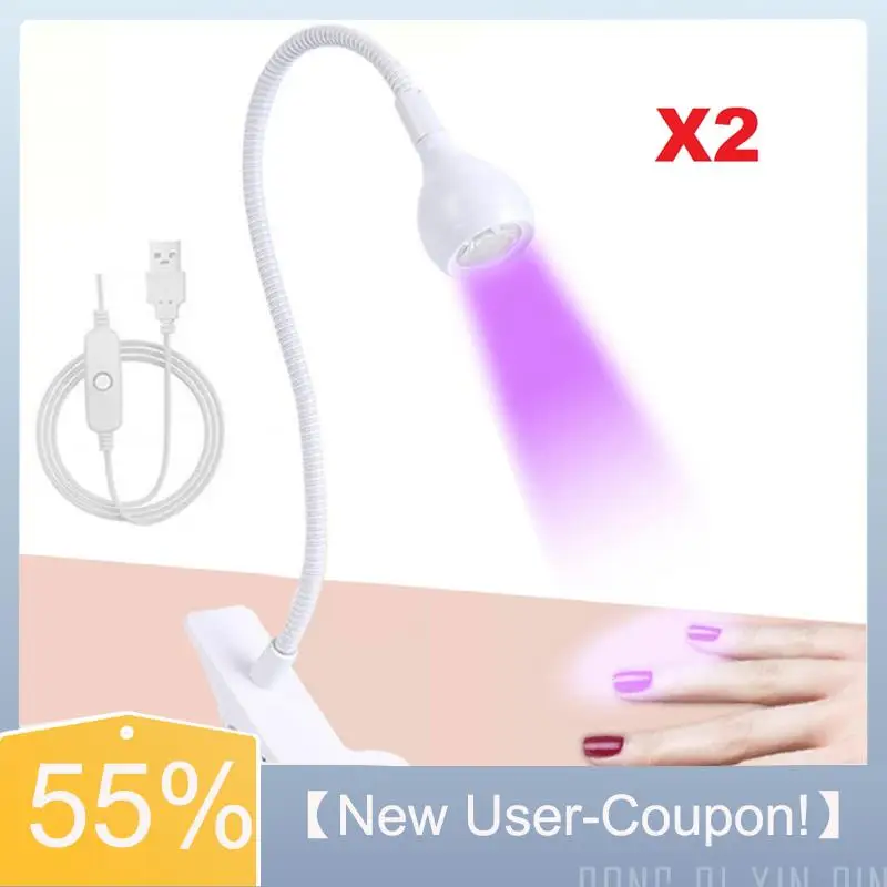 A60T New Portable Home Nail Lamp Nail Curing Lamp For Gel Polish With Black Gooseneck And Clip