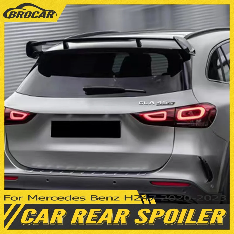 For Mercedes Benz GLA Class H247 GLA180 200 250 GLA35 AMG 2020 - 2023 ABS Plastic Unpainted Rear Spoiler Trunk Boot Wing Spoiler