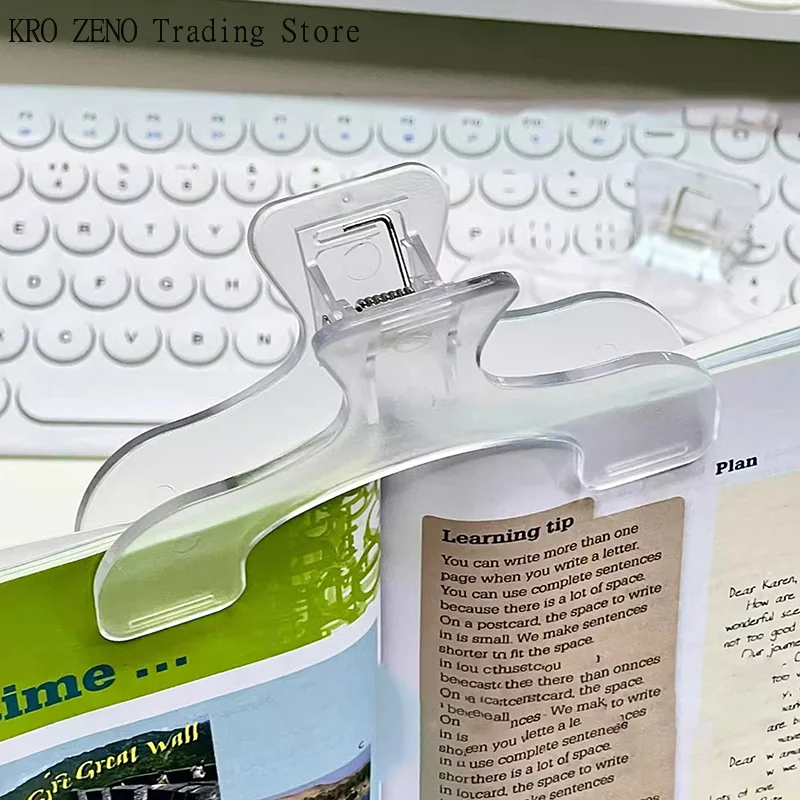 Simple Fixed Book Clips Frosted Transparent Page Holder For Reading Tool Memo Clip Kawaii Desk Accessories Practical Note Holder