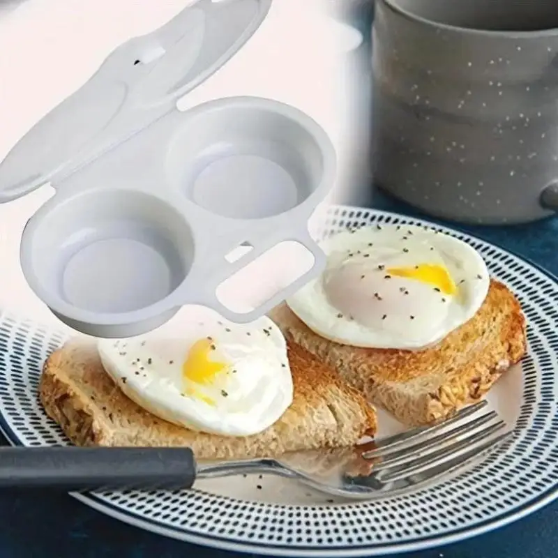 1Pcs Portable Food Grade Plastic Steamed Egg Box Microwave Egg Cooker Heat Resistant Kitchen Egg Steamer Mold