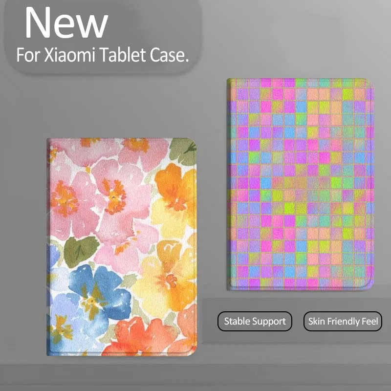 

Colorful Square Grid Tablet Case For Xiaomi Redmi Mini Pad SE K 2 4 5 6 7 8 2023 2025 11 8.8 11.2 10.1 Pro Gift