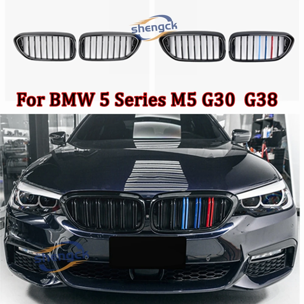 

For BMW 5 Series G30 G38 2018-2020 Front Bumper Grill Car Styling Grille Gloss Black Single Slat Front Kidney Grille