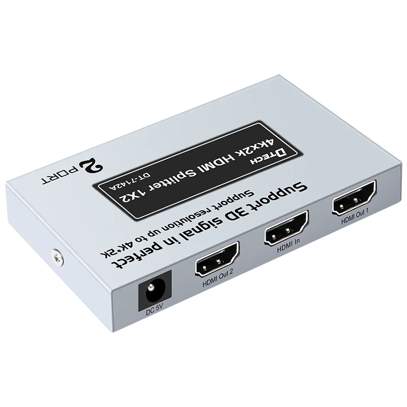 2PCS DTECH High Definition 4K HDMI Splitter 1x2 1080P@60Hz 4Kx2K@30Hz DTS/DOLBY-AC3/DSD/HD(HBR) Video Audio Splitter