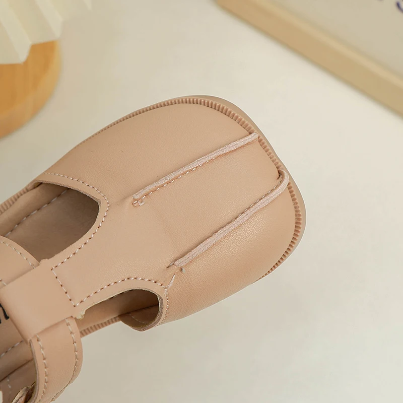 Girls Genuine Leather Shoes Sandals British Style Child Princess Shoes Soft Soled Anti Slip Kids Lightweight Toddler Shoes